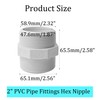 AUXBC 4PCS 2 Inch PVC Male Thread Nipple Coupling Adapter,