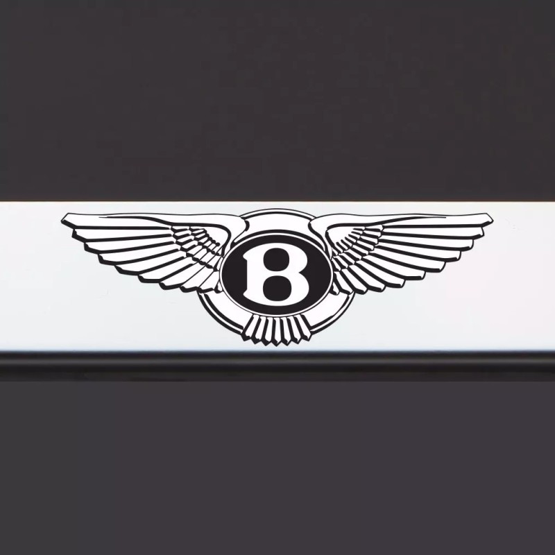 KA T304 Chrome Bentley Logo Black Letter Laser Etched Engraved