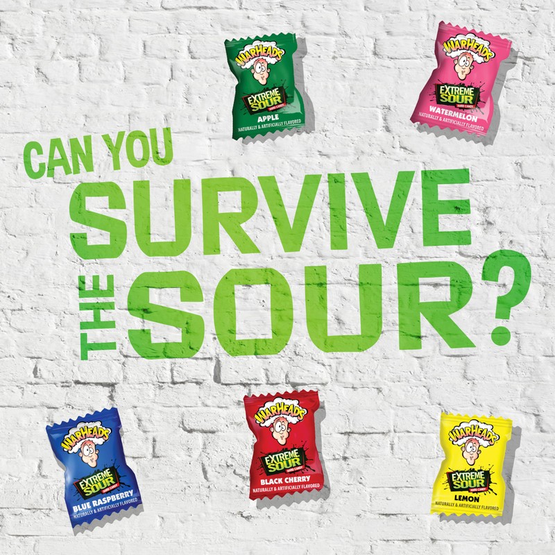 WARHEADS - Extreme Sour Hard Candy - Sour Apple, Black
