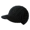 Comhats Oversized Wool Blend Visor Beanie Warm Classic Cable Knit