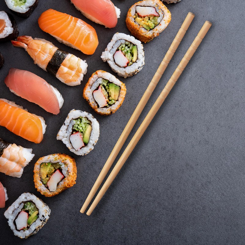 Relaxdays 50 Pairs Bamboo Chopsticks Length 24cm Reusable Sushi Sticks