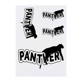 4 x 'Black Panther' Temporary Tattoos - Water Resistant, Skin-Safe, Non-Toxic Transfers, Mixed Sizes (TO00059736)