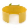 Avalaya Yellow, Light Green Acrylic, Austrian Crystal Dove Cuff Bracelet