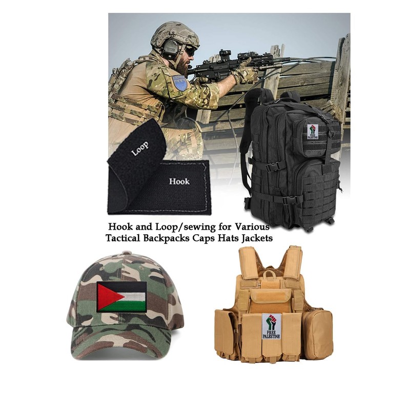 2 PCS AliPlus Palestine Flag Patches Free Palestine Embroidered Tactical