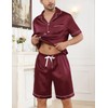 Veseacky Mens Silk Pajamas Satin Silk Pajama Sets for Mens