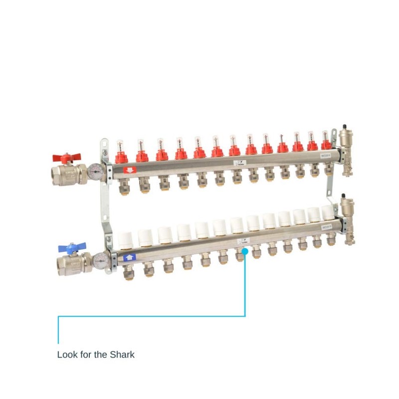 SharkBite 25552LF Manifolds with Push-Fit Branches, 3-Port Open, Brass