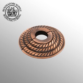 Renovators Supply Manufacturing Escutcheon Plate 3.13 in OD Escutcheon 1/2 in IPS Antique Copper Oil Rubbed Finish Aluminum Radiator Flange