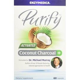 Enzymedica, Purify Activated Charcoal, Enzyme Supplement to Reduce Occasional Gas, Indigestion and Gentle Cleansing with Ginger Extract and Alpha Galactosidase, 60 Capsules (60 Servings)