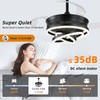 Retractable Ceiling Fan with Lights,Dimmable,6 speeds,DC Motor,36 inch Modern DIY