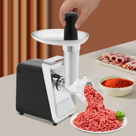 Electric Meat Grinder Automatic Sausage Stuffer Maker with 3 Cutter Head Sausage Attachment Feed Tray Stainless Steel Meat Mincer Machine for Commercial & Home Kitchen Use