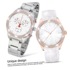 TEHAUX Rhinestone Watch Protector Case for Watch Bling Ring Cover Scratch Resistant Bump Elegant Rose Gold Design Lightweight Protector