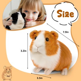 2Pcs Stuffed Animals Guinea Pig Plush - Soft Realistic Cuddly Soft Toys, for Kids, Little Live Pets Guinea Pig, for Boys Girls Birthday Hamster Toy