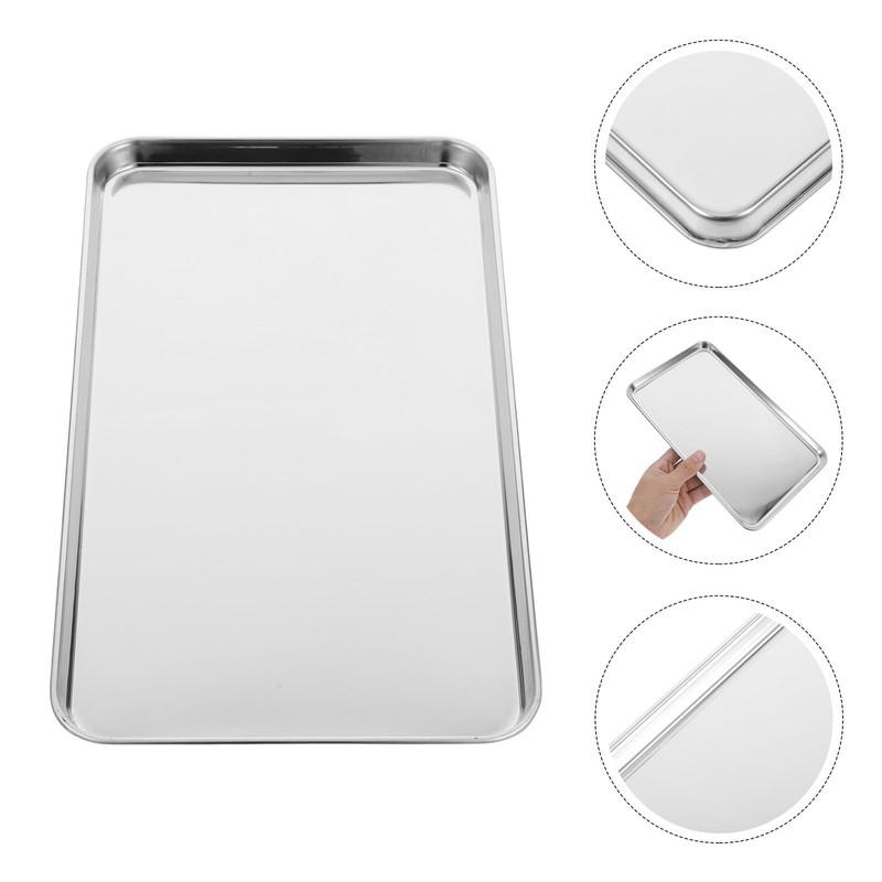2PCS Stainless Steel Baking Tray for Oven, Non-Stick, Freezer Safe,