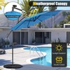 Tangkula 10 ft Cantilever Umbrella w/32 Solar-Powered LED Lights, Functional