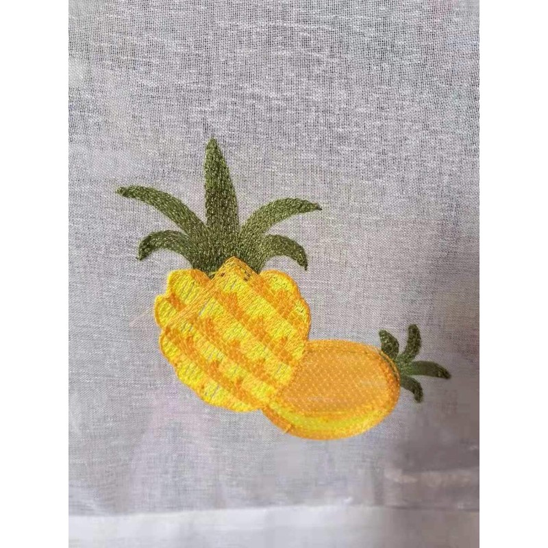 Householdfurnishing Embroidered Kitchen Window Pair Curtains Set Rod Pocket with