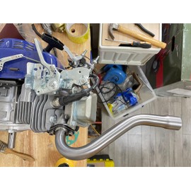 QASKEHKT Exhaust Header Pipe for Predator 196cc 212cc GX160 GX200 Go Kart