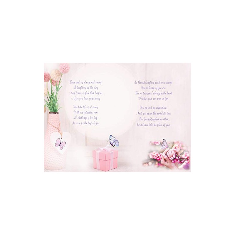 Granddaughter birthday Card Lovely Verse