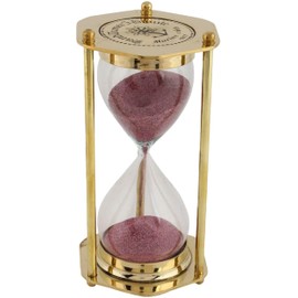 Crafts International Hexa Design 5 Minutes Full Brass Hourglass Sand Timer Unique Corporate Gift