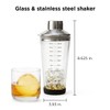 Rabbit 18 oz Glass Cocktail Shaker with Printed Measurements, Multi-Use