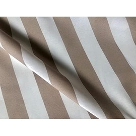 Sofia Striped Fabric - 4cm Wide White Stripes for Curtains Upholstery Home Decor Table Runner Material - 140cm Wide (Beige, 1 Metre)