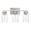 A1A9 3-Light Bathroom Vanity Light, Modern Brushed Nickel Wall Lights