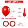 Red Balloons Red Birthday Decorations 160 Pack 5 inch Round