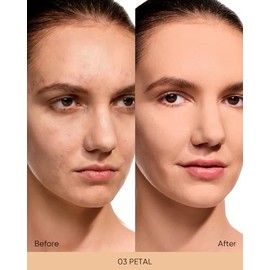 SKINTIFIC Base Cushion Velvet Matte, Polvo Ultra Cover Azul, control de grasa por 12 horas, ligera, de larga duración, resistente al agua, maquillaje coreano en cushion (03 Petal)