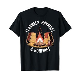 Flannels Hayrides Bonfires Fall Rustic Country Fall T-Shirt