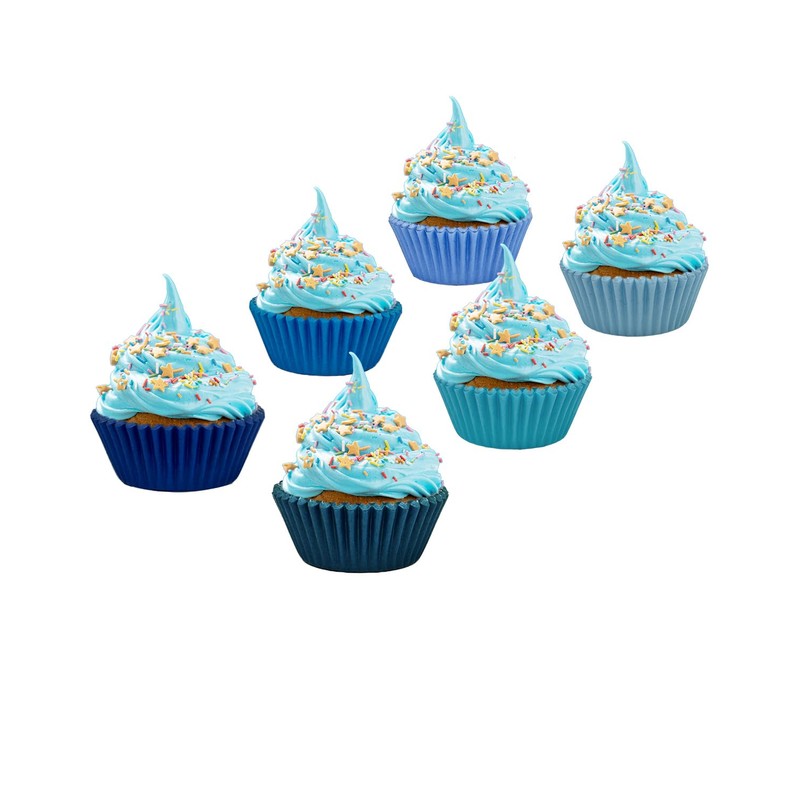 Gcardist Standard 300-Count Cupcake Liners 6 Solid Blue Colors Cupcake