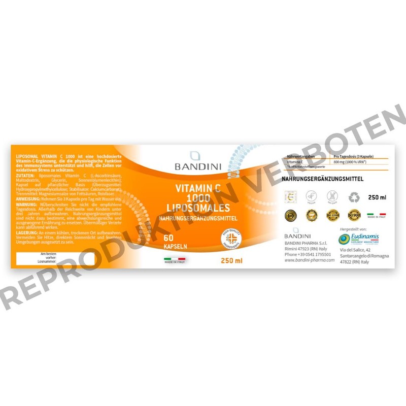 Bandini® Liposomal Vitamin C 60 Vegetable Capsules - Bandini Pharma