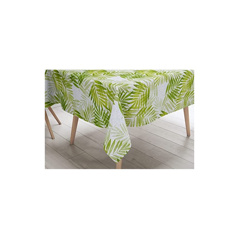Karina Home Exotic Palm Leaves Green Wipe Clean Tablecloth Vinyl