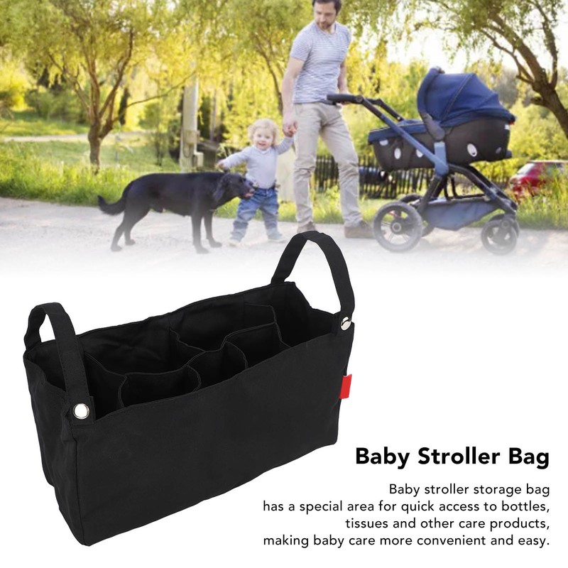 Baby Stroller Storage Bag Large Capacity Multi Compartments Baby Stroller