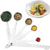 YUNYU Stainless Steel Measuring Spoons Set with Ruler, 5Pcs Kitchen