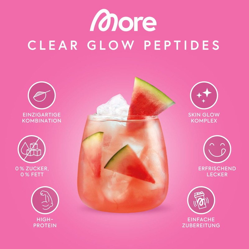 MORE NUTRITION More Clear Glow Peptides, Watermelon, 600 g, Clear