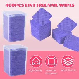 MAYEEN Lint Free Nail Wipes 400PCS Non-Woven Fabric Nail Polish Remover Wipes No Lint Nail Wipe for Gel Nails Eyelash Extensions Glue Cleaning Pad Nail Supplies