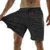 JustSun Men's Sports Shorts with Zip Lightweight Stretch Fabric, black,