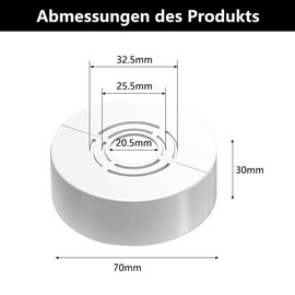IUSOT Set of 4 Rosette Shower Fittings, 3 Sizes in 1 (Silver, 70 x 30 mm), Heating Pipe Rosette Cover, Cover for Radiator Pipes, Taps and Shower Accessories