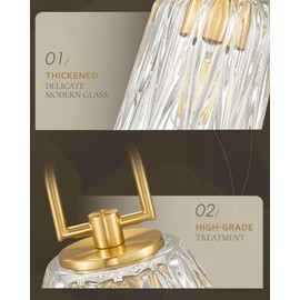 FEMILA Gold Pendant Light, 5" Modern Glass Pendant Light for Kitchen Island Living Room Hotel, E26 Base, 4FH83MIL BG