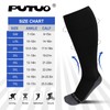PUTUO Large Calf Flight Socks: Plus Size Compression Sock for