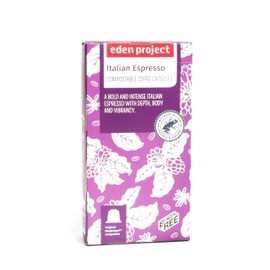 THE EDEN PROJECT 30 Italian Espresso Nespresso Compatible Coffee Pods - 100% Rainforest Alliance Certified Premium Arabica Coffees - Climate Neutral - 3 x 10 packs of Home Compostable Capsules