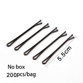 Pack of 200 Hair Clips, Hair Pins, 2.17 Inch Metal Wavy Shape Hair Clips, Bobby Pins for Girls and Women, Black