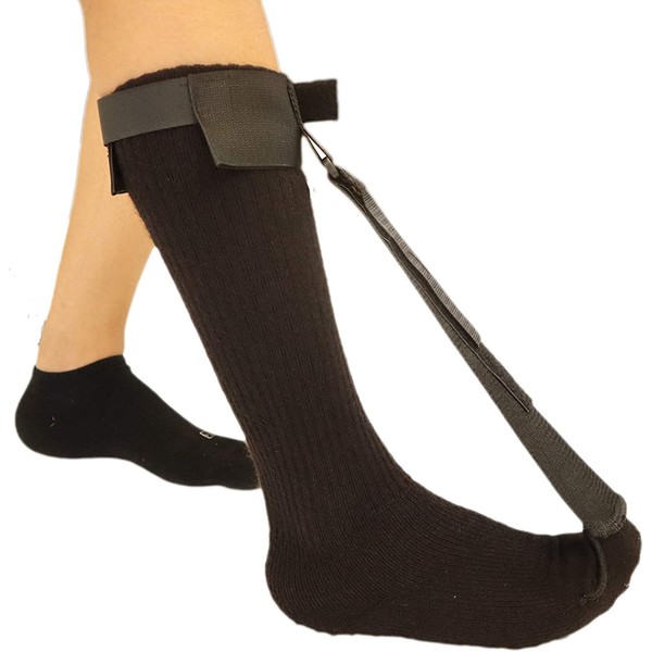 Plantar Fasciitis Stretch Night Sock - For Pain Relief from Plantar Fasciitis and Achilles Tendonitis - Black - S