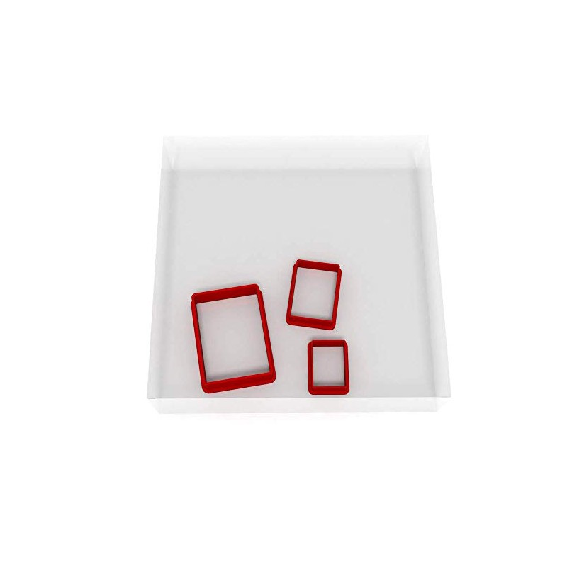 Mini/Tiny Rectangle Set of 3 Value Fondant Cutter 1.5CM +