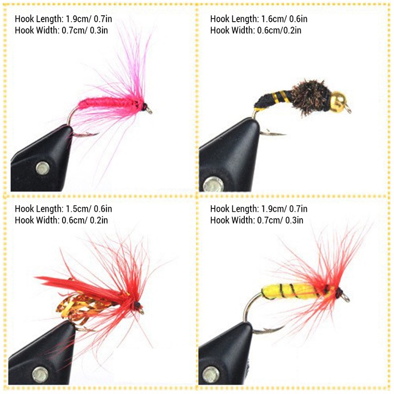 100pcs Fly Fishing Flies Kit Dry Wet Fly Fishing Flies