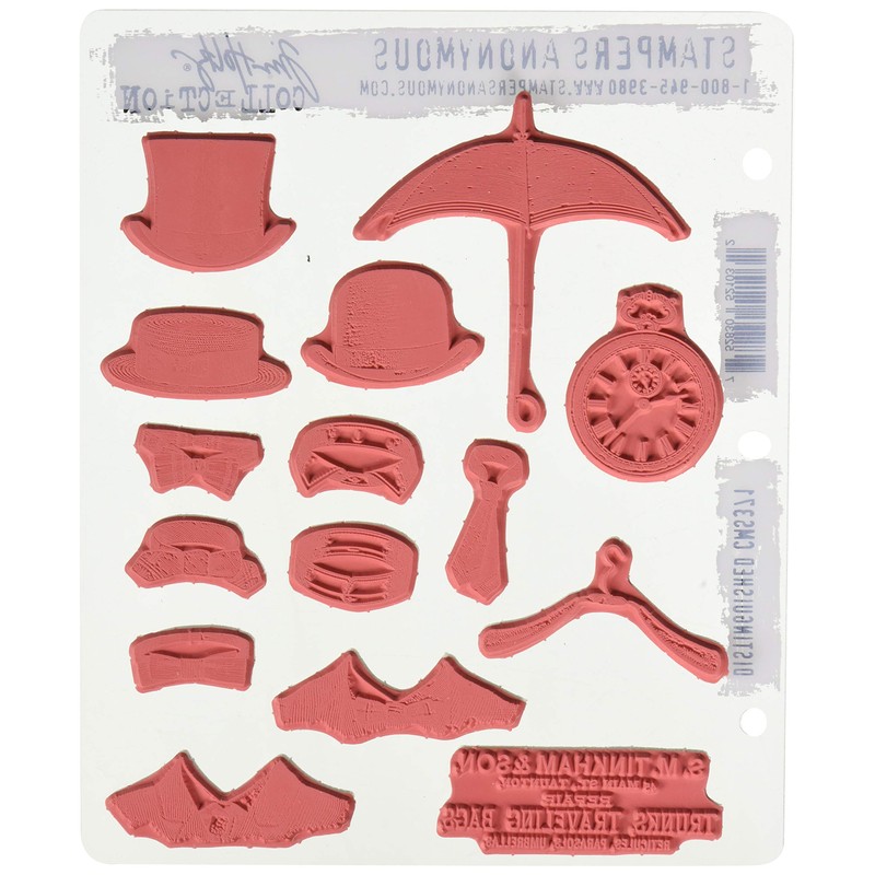 Stampers Anonymous AGCMS371 Distinguished Excellent Rubber, Grey, Red, Large, Pack