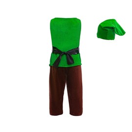 Lito Angels Dwarf Fancy Dress Up Costume Outfit with Hat & Beard for Little Kids Boys Age 10-11 Years, Green