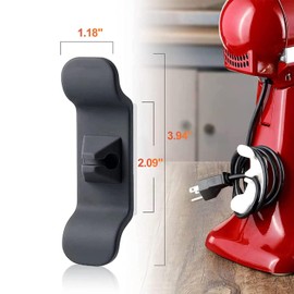 6 Pack Cord Organiser for Kitchen Appliances, Ideal for Blenders, Coffee Makers, Air Fryers, Easy Installation, Durable Rubber, White, Black, Grey