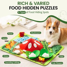 Mewoo Snuffle Mat for Dogs, 27.6" x 20“ Sniff Mat Slow Feeding Mat with Squeaky for Pets, Dog Snuffle Enrichment Puzzle Interactive Dog Toys for Boredom