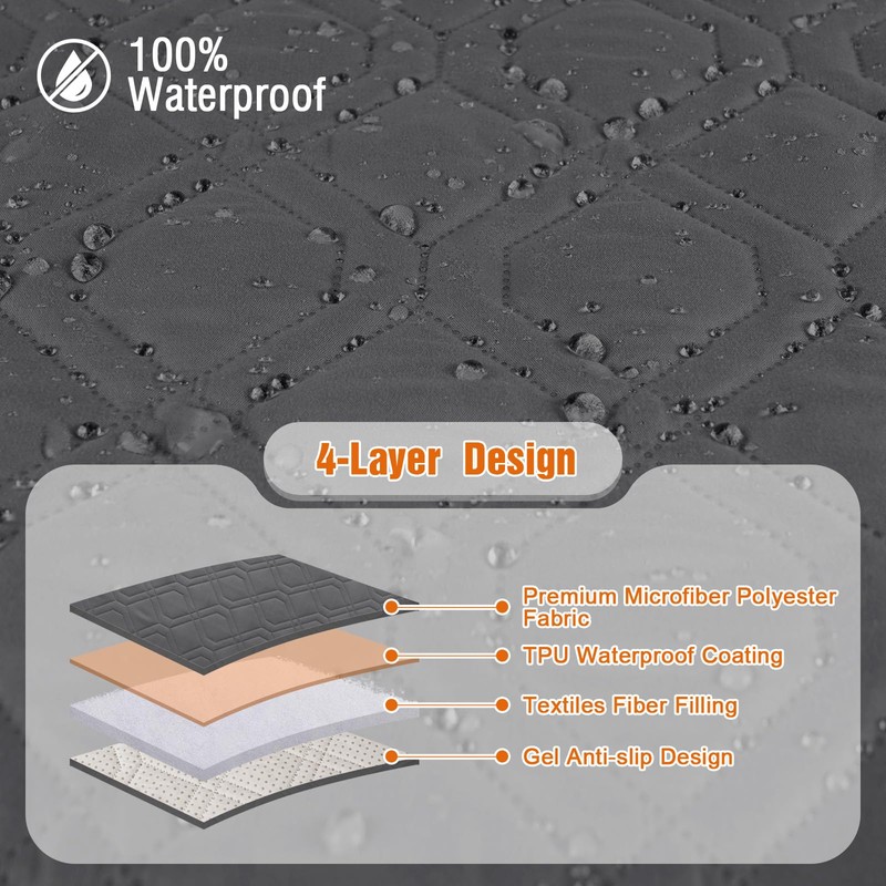 VANSOFY Couch Cover, Waterproof Sofa Covers Washable Slipcover Furniture Protector