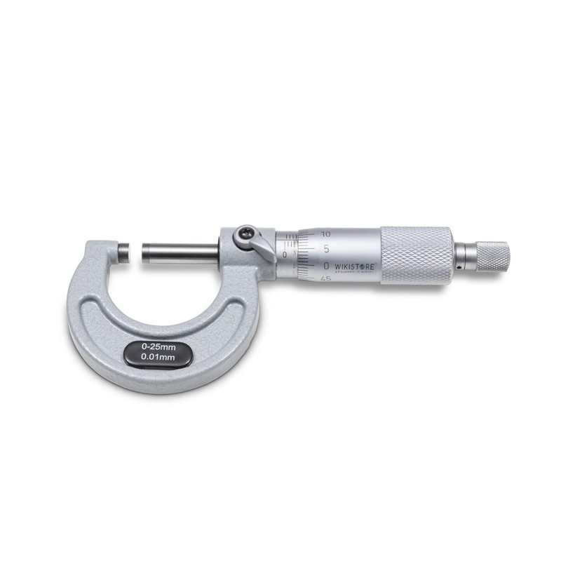 WIKISTORE Professional Micrometer 0-25 mm, Centesimal Micrometer, Industrial Precision with